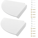 Cosmos 4Pcs Acrylic Wall Mount Floating Corner Shelves Quarter Round Shower Shelf Hanging Corner Shelves Wall Storage Display Organizer for Bathroom Kitchen Bedroom Living Room (Solid White)