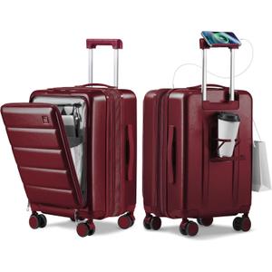 ISLAND ELEPHANT 20IN Expandable Carry On Luggage-Wine Red,  20 Inch-EXT