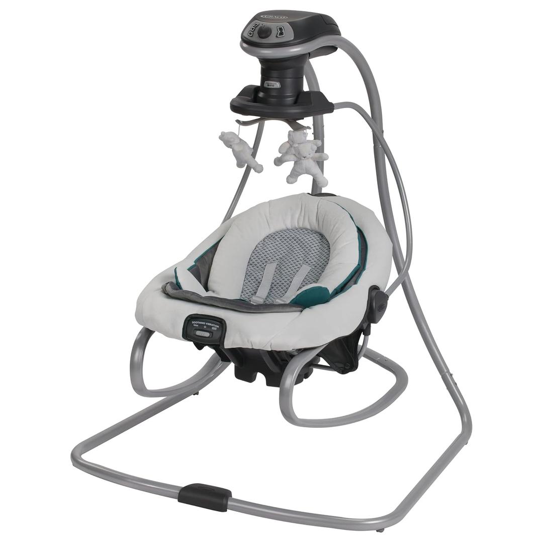 Graco DuetSoothe 2-in-1 Portable Baby Swing & Rocker, Sapphire
