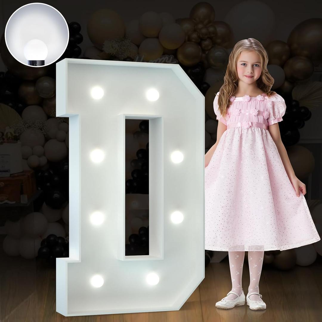 imprsv 3FT Marquee Light Up Letters, Cool White Light Up D, Big Marquee Letters for Party, Proposal & Event Decor