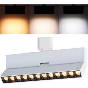 VANoopee 3-Color Dimmable LED Track Lighting Heads H Type Bright Track Light Heads Modern Ceiling Spotlight Fixtures for Kitchen Wall Art Shop, 3000K 4000K 5000K, Flicker Free 30 CRI90+ White 12W