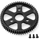 32P Spur Gear, 57T 0.8 Metric Pitch, Compatible with 32P, Hardened Steel 57 Tooth 0.8M Spur Main Gear for 1/10 TRAXXAS Ford Rustler Slash Stampede 4X4 Summit T-Maxx E-REVO Jato Arrma