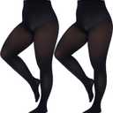 CozyWow Plus Size Tights for Women 80D Soft Solid Color Semi Opaque Pantyhose High Waist 3XL