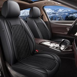 TTX LIGHTING Car Seat Covers Full Set Fit for Honda HR-V 2016-2024 2025 Ice Silk Leather Breathable Waterproof All Weather Automotive HRV Cushion Protector Compatible with Airbag