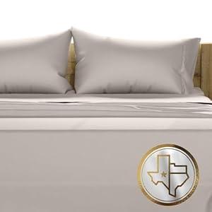TEXAS LINEN CO. 100% Egyptian Cotton King Size Sheets Set - Luxury 1500 Thread Count Egyptian Cotton Sheets King Size, 17" Deep Pocket, Soft, Cooling Sateen Weave Hotel Quality Bedding Set - Beige