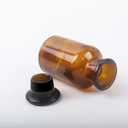 Klmnop 3 Pcs 125ml Lab Glass Reagent Bottle, Wide Mouth Amber Bottle with Ground Stopper for Labs,Universities and Home(Amber)