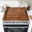 Noodle Board Stove Cover 29.5x22" with Handle Wooden Stove Top Cover Board for Electric Gas Stove Burner, Glass Range Stovetop Cover