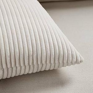 2Packs Boho Cream Decorative Throw Pillow Covers 16x24 Inch for Living Room Couch Bed Sofa, Rustic Modern Farmhouse Home Decor, Soft Plush Corduroy Beige Cute Square Cushion Case