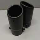 Pack of 2 Black Exhaust tip - Fit 1.5 to 2 Inch Exhaust Tail Pipe Diameter- Black Coated Stainless Steel - Car Muffler Tips