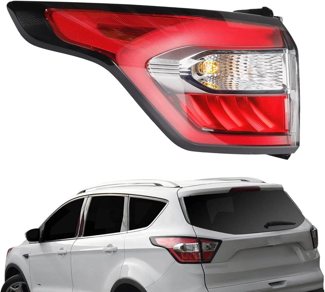 Dasbecan Left Driver Side Tail Light Assembly with Bulb Compatible with Ford Escape Kuga 2017 2018 2019 Brake Rear Lamp