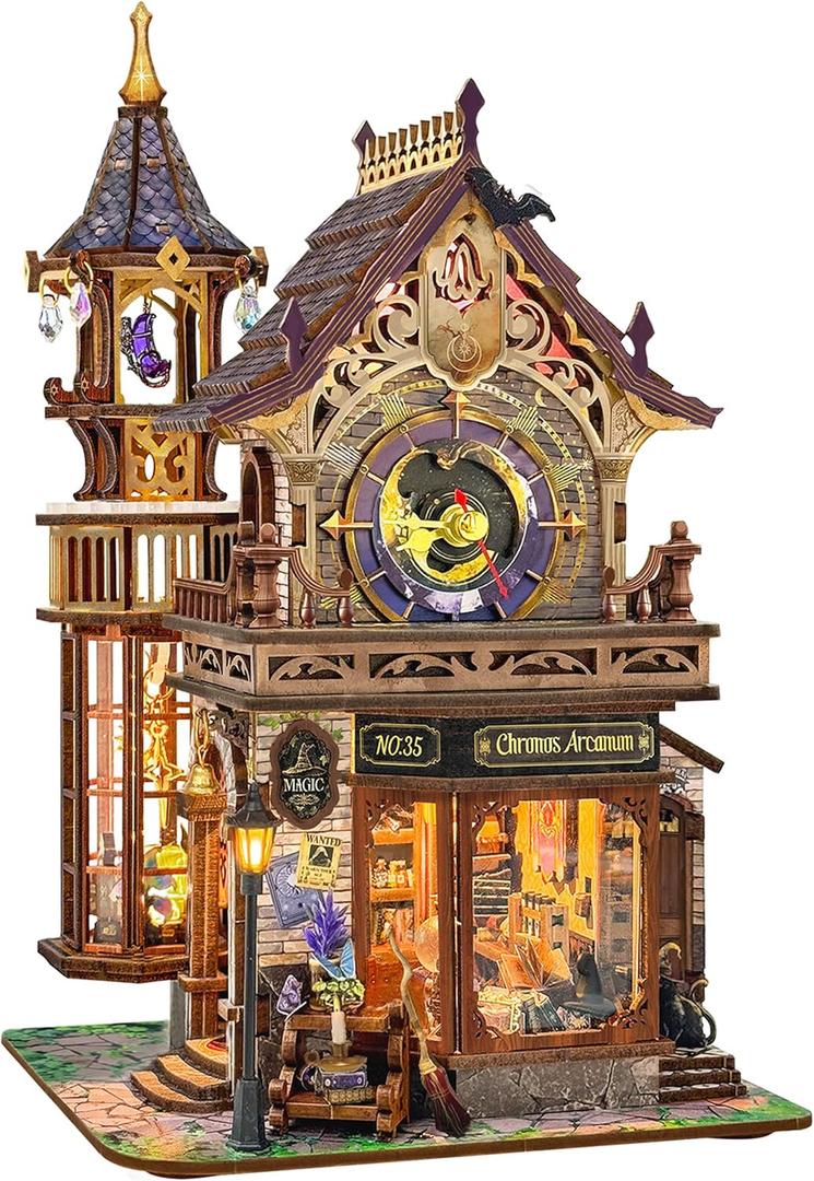 DIY Miniature House Kit, Book Nook Mini House Bookshelf Decor 3D Wooden Puzzle for Adults, Birthday Gift for Family, Friends - Time Magic Club