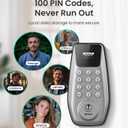 DESLOC C100 Keyless Entry Door Lock with Visual Display, 100 Customizable User Codes and 4 One-Pass code, door locks for front door with 2 Keys,12 Months Battery, IP54, BHMA Grade 3, Auto Lock, Silver
