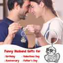 4 x Valentines Keychain for Dad Mom - Drive Safe I Love You, Keyring Key Chain Birthday Valentines Day Funny Gifts