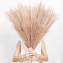 Faux Pampas Grass Decor Long Stem Artificial Flower Tall Floral Brown Pompas Large Fake Plants Dried Bouquet Arrangement Floor Vase Filler for Boho Home Wedding Decoration