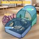 Portable Cat Playpen with Surround Tunnel, 2-Linked-Enclosed Areas, Ideal Cat Tent Outdoor or Cat Playpen for Indoor Cats Enclosed.Breathable Mesh Design for Indoor & Outdoor Use(Grey)