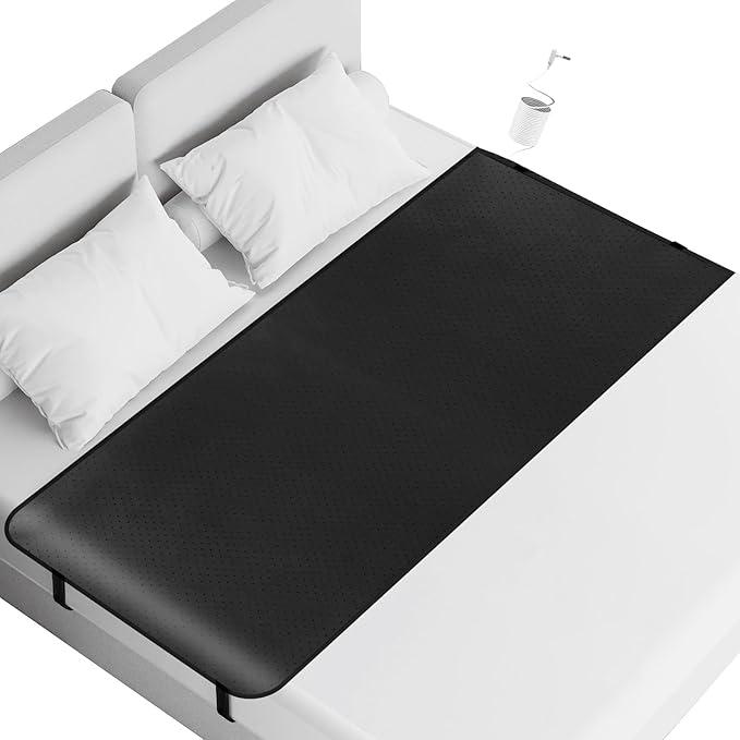 Grounding Sheets, Grounding Mat for Bed, Improve Sleep Quality, Relieve Stress, Anti-Static Mat Suitable on Bed(Black, California King - 70"x85")