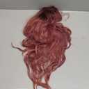 Long Wavy Pink Wig for Women 26 inch Curly Middle Part Ombre Hair Wig Natural Looking Upgraded Synthetic Protein Fiber Natural Looking Wig Cosplay Costume Wig(26'' Ombre Pink)