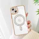 Luxury Glitter Phone Case Compatible with iPhone, Diamond Rhinestone Protective Back Cover with Crystal Ring Stand (Gold, iPhone 13 Pro)