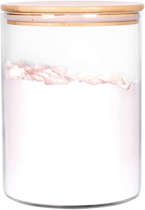 Glass Flour Container with Airtight Bamboo Lid, Large Glass Food Jar with Wooden Lid for Storage Flour, Sugar, Cookies, Rice, Coffee Beans and etc (3L)