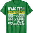 Funny Classic Car Hourly Set for HVAC Technicians T-Shirt, Green, Large