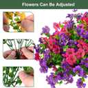 trytuny Artificial Flowers for Outdoor, UV Resistant Fake Silk Flowers, Realistic Faux Plants for Outside Indoor Porch Patio Window Box Planter Home Decor (14, Purple Rosy Pink)