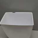 iDesign,Plastic Spa Rectangular , Waste Basket Garbage Can for Bathroom, Bedroom, Home Office, Dorm, College, 2.5 Gallon, White