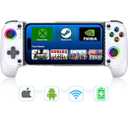 【AntiDrift & FastConnect】Wireless Game Controller for iPhone/Android | Hall Joysticks Bluetooth Phone Controller, For Cloud Gaming, Genshin Impact, PUBG, Roblox, Call of Duty Mobile Gamers,White