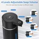 Automatic Soap Dispenser Touchless, 14.2oz/420ml Dish Hand Soap Dispenser for Kitchen Bathroom, Adjustable Volume for Thick & Thin Liquid, USB C Rechargeable, Clog-Free, Black
