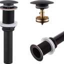 KOKOSIRI Pop Up Sink Drain with Strainer Basket, Oil Rubbed Bronze Bathroom Sink Drain with Detachable Hair Catcher Anti Clogging for Vanity Vessel Sink Without Overflow, C1002ORB