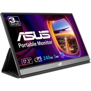 ASUS ROG Strix 17.3" 1080P Portable Gaming Monitor (XG17AHPE) - FHD, IPS, 240Hz, Adaptive-Sync, Built-in Battery, Smart Case, USB Type-C, Micro HDMI, for Laptop, PC, Phone, Console