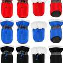 Weewooday 12 Pcs Dog Boots Adjustable Drawstring Puppy Boot Waterproof Anti Slip Dog Paw Protector Breathable with Soft Sole for Small Puppy(Size 4)