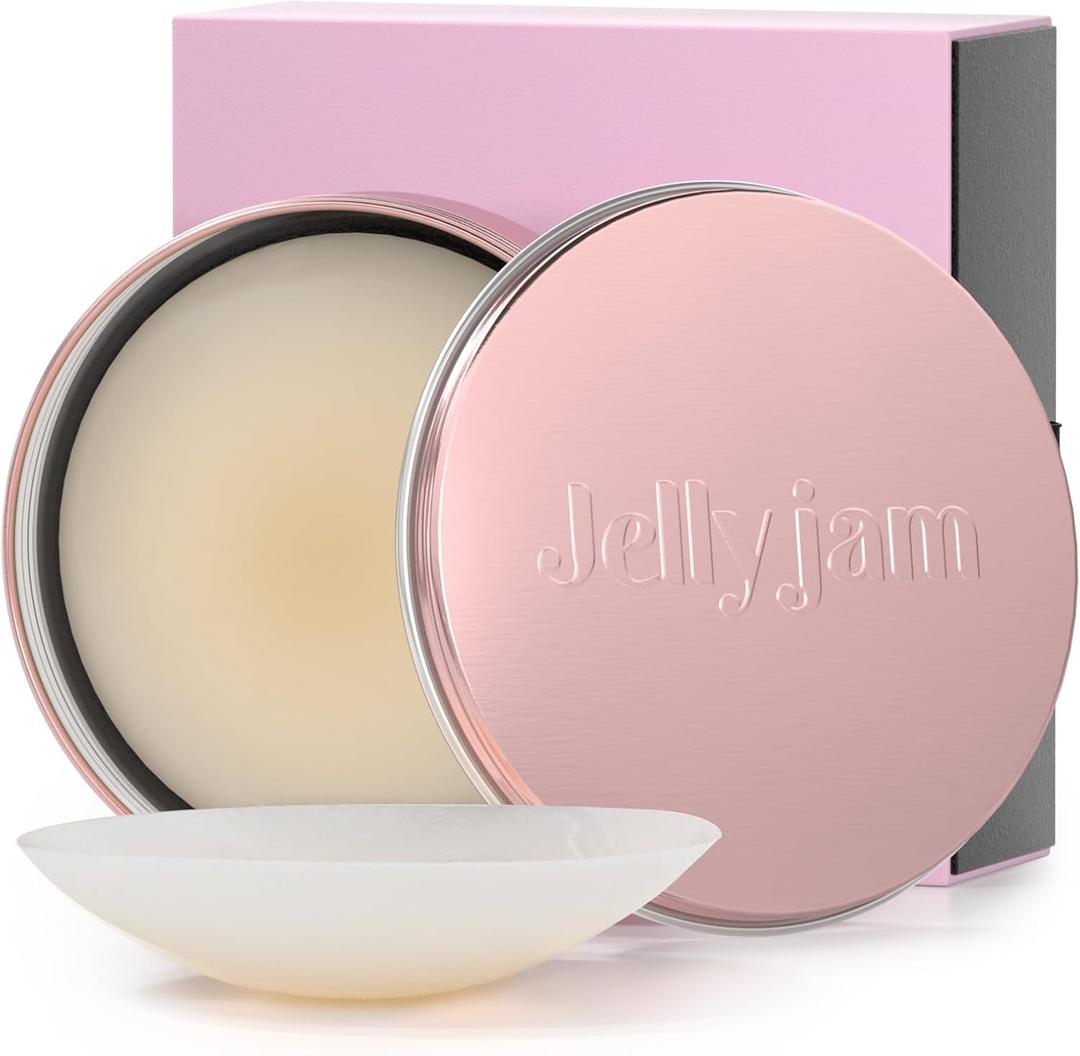 Jellyjam Nipple Petals Cover- Sticky Silicone Nipple Pasties for Girl, Women with Soft Pad, Storage Disc and Travel Case/Pack (Creme)