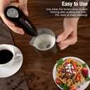 SIMPLETASTE Milk Frother Handheld Electric Foam Maker, Drink Mixer with Stainless Steel Whisk for Cappuccino, Bulletproof Coffee, Latte, Black, with Stand, Battery Operated