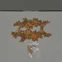 Handmade Shining Rhinestones lace Applique Patches Sewing Beads Sequins Stone Trim Accessories for Wedding Dress 1 Pair/Bag 11X4.3inches (Champagne)