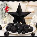 52-Pack Shatterproof Black Christmas Tree Ornaments and Star Topper - For Holiday Decor