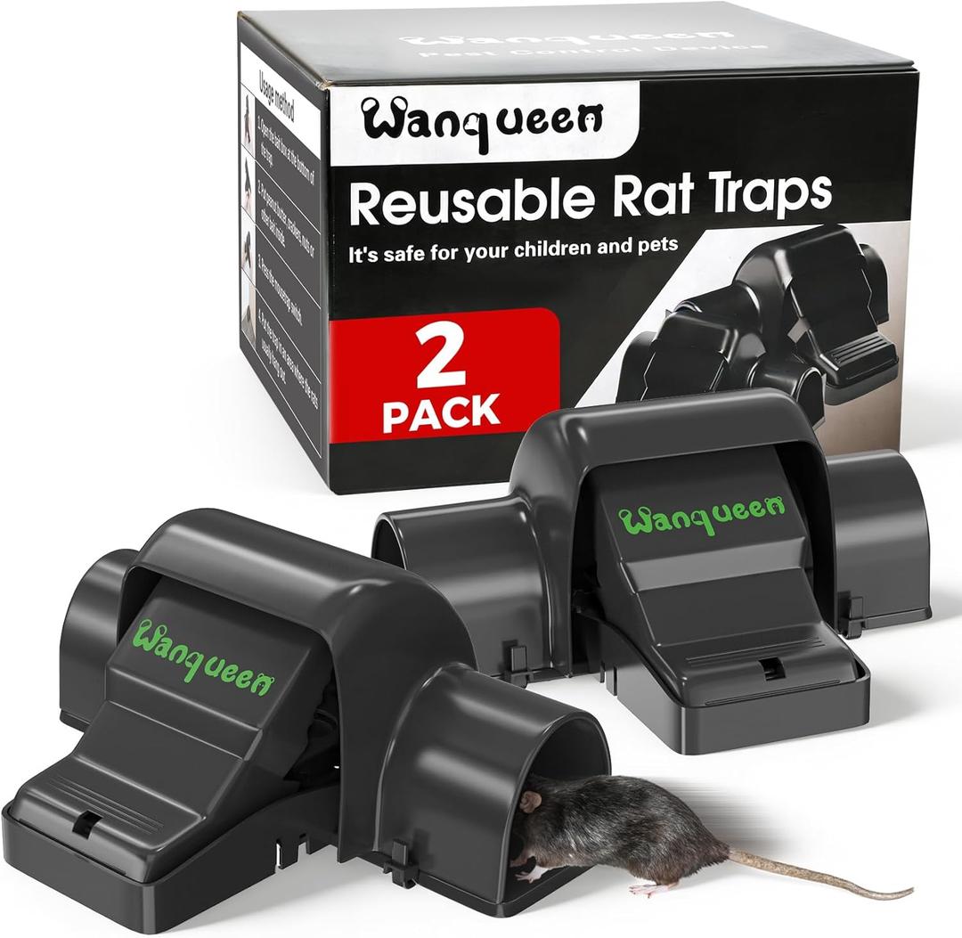 Reusable Rat & Chipmunk Traps, Prevents Accidental Triggering Mouse Trap, Tunnel Dual-Entry Squirrel Trap for Big Rats, Large Efficient Capture Device, Snap Traps for Humane Capture
