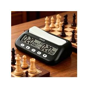 VINJOE Chess Clock Digital Chess Timer Professional for Board Games,Portable Digital Chess Clock & Game Timer with Basic,Bonus,Delay and Positive Time Features Best Gifts for Christmas(Without Battery