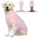 FUAMEY Recovery Suit for Dogs After Surgery,Soft Breathable Dog Bodysuit E-Collar & Cone Alternative Surgical Suit,Male Female Dog Neuter Spay Suits Anti Licking Wounds Onesie Pink L