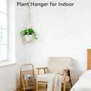 USLAI Macrame Plant Hanger Indoor Outdoor, Fits 4 to 15 Inch Pots, Strong Hanging Planter Holder, Boho Home Decor, 35 Inch, Ivory, Set of 2 (POTS NOT Included)