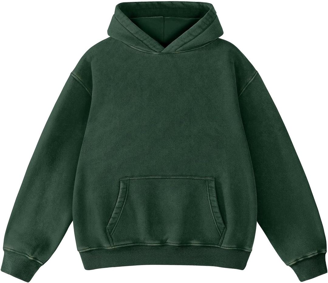 Dnzzs Acid Wash Hoodie for Womens Pullover Oversized Women's Fashion Hoodies & Sweatshirts Vintage Sweatshirt Heavyweight (Green)