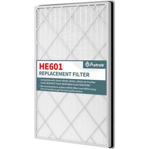 HE601 HEPA Filter Replacement for Air Purifier Models HE600 HE601 HE602, 3-Stage Air Filter, 1 Pack