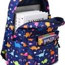 BABUN Backpack Boys Elementary Middle School Bags for Kids Bookbag Lightweight Teenager Laptop Durable Waterproof 17 In (F-Blue Dinosaur)