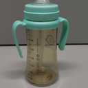 GROSMIMI Spill Proof no Spill Magic Sippy Cup with Straw with Handle for Baby and Toddlers, Customizable, PPSU, BPA Free 10 oz (Aqua green)