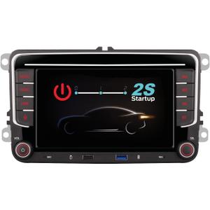 [Upgrade] YZKONG Car Stereo Compatible for VW Passat Golf MK5 Jetta Caddy EOS Tiguan with Wireless Carplay Android Auto IPS Touch Screen Car Radio, AM/FM Radio, BT, Dual USB Port