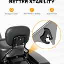 PBYMT Detachable Passenger Backrest, Quick Release 2-up Sissy Bar Fit for Harley Davidson Touring Street Glide Road Glide Road King Electra Glide 2009-2024, Gloss Black