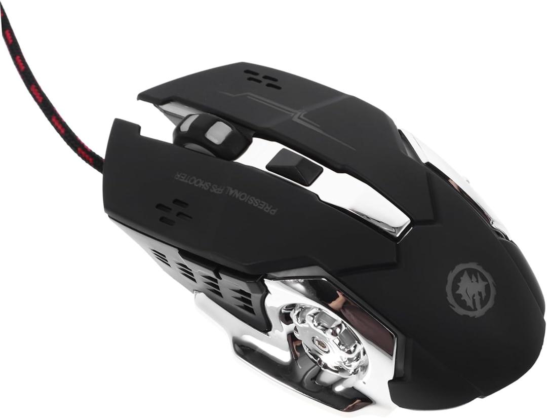 Uonlytech USB Gaming Mouse Led Lights Ergonomic Design - Foot Pads Optical Wired Mouse for Gaming and Office Use for Gamers