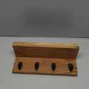 NIRMAN Acacia Wood Rustic Key Holder for Wall, Farmhouse Wall Shelf with 4 Hooks for Entryway Farmhouse Kitchen (10" x 3.5" x 3.5")
