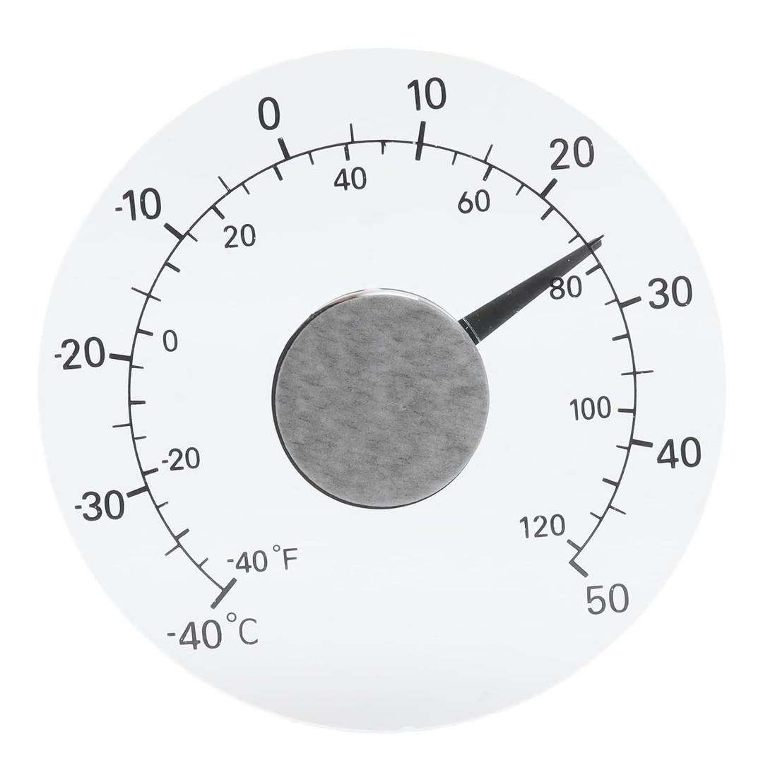 Window Thermometer, Outdoor Thermometer Temperature Gauge for Patio Outdoor Stick Adhesive Transparent Dial Wall No Battery Needed Waterproof Accurate Readings for Home Patio Yard Glass