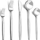 40-Piece Silverware Set for 8, CEKEE Stainless Steel Flatware Cutlery Set Included Knife Spoon and Fork, Kitchen Utensils Set for Home Hotel Wedding Restaurant - Mirror Polished & Dishwasher Safe