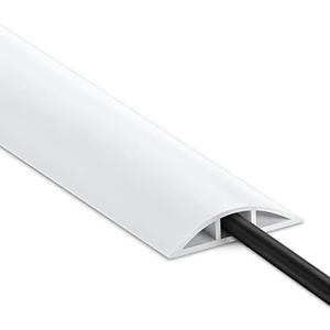 LZEOY Cable Cover Floor 6FT, White Floor Cord Cover, Single Cord Protector Extension Cord Covers for Floor, Floor Wire Covers for Cords - Floor Wire Cover Cord Cavity: 0.47" (W) x 0.24" (H)